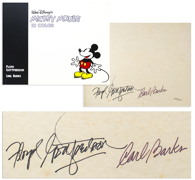 Disney Animators Floyd Gottfredson & Carl Barks Signed Deluxe Limited Edition of ''Mickey Mouse in Color''